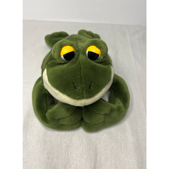 Frog Plush Green Stuffed Animal Toy Toad 14" Long A&A Plush, INC Frog Lovers - Picture 9 of 9